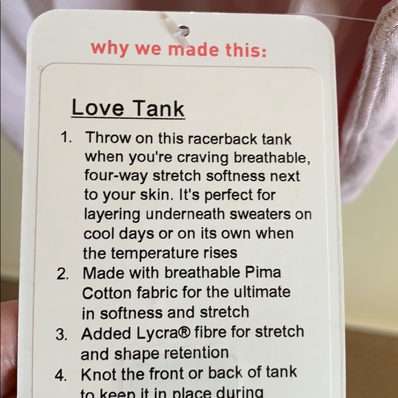 Lululemon Love Tank III - Picture 3 of 4